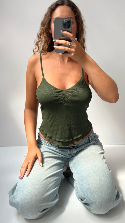 00s green mesh cami- size S