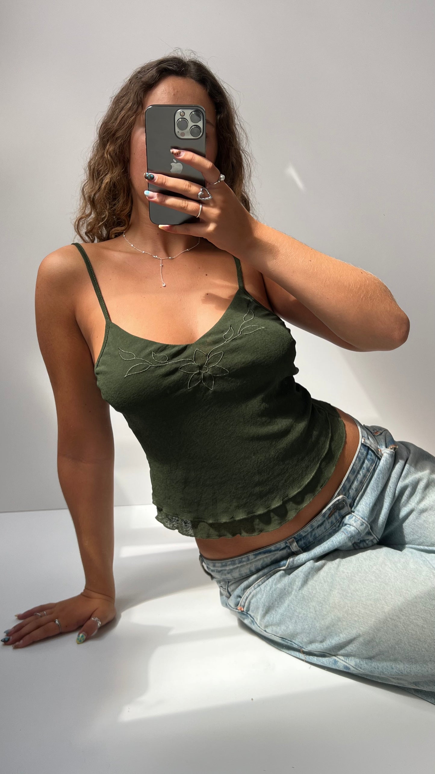 00s green mesh cami- size S