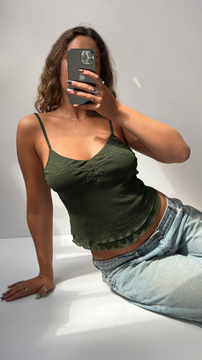 00s green mesh cami- size S