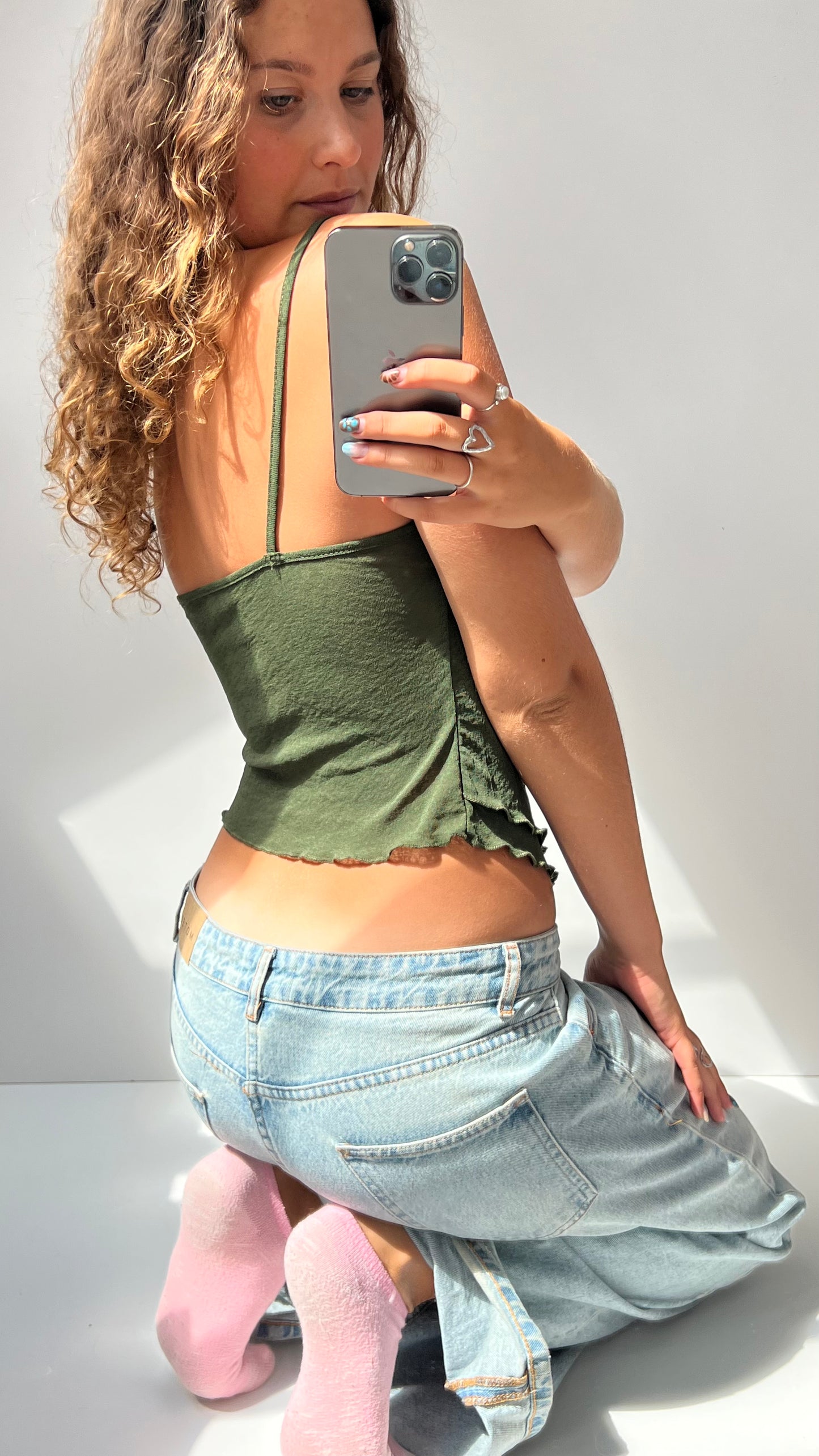 00s green mesh cami- size S