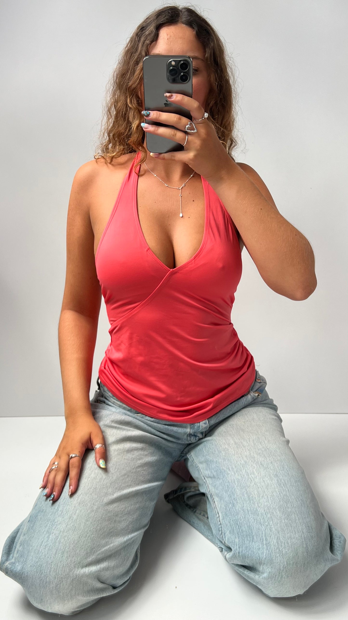 00s pink halter cami- size S