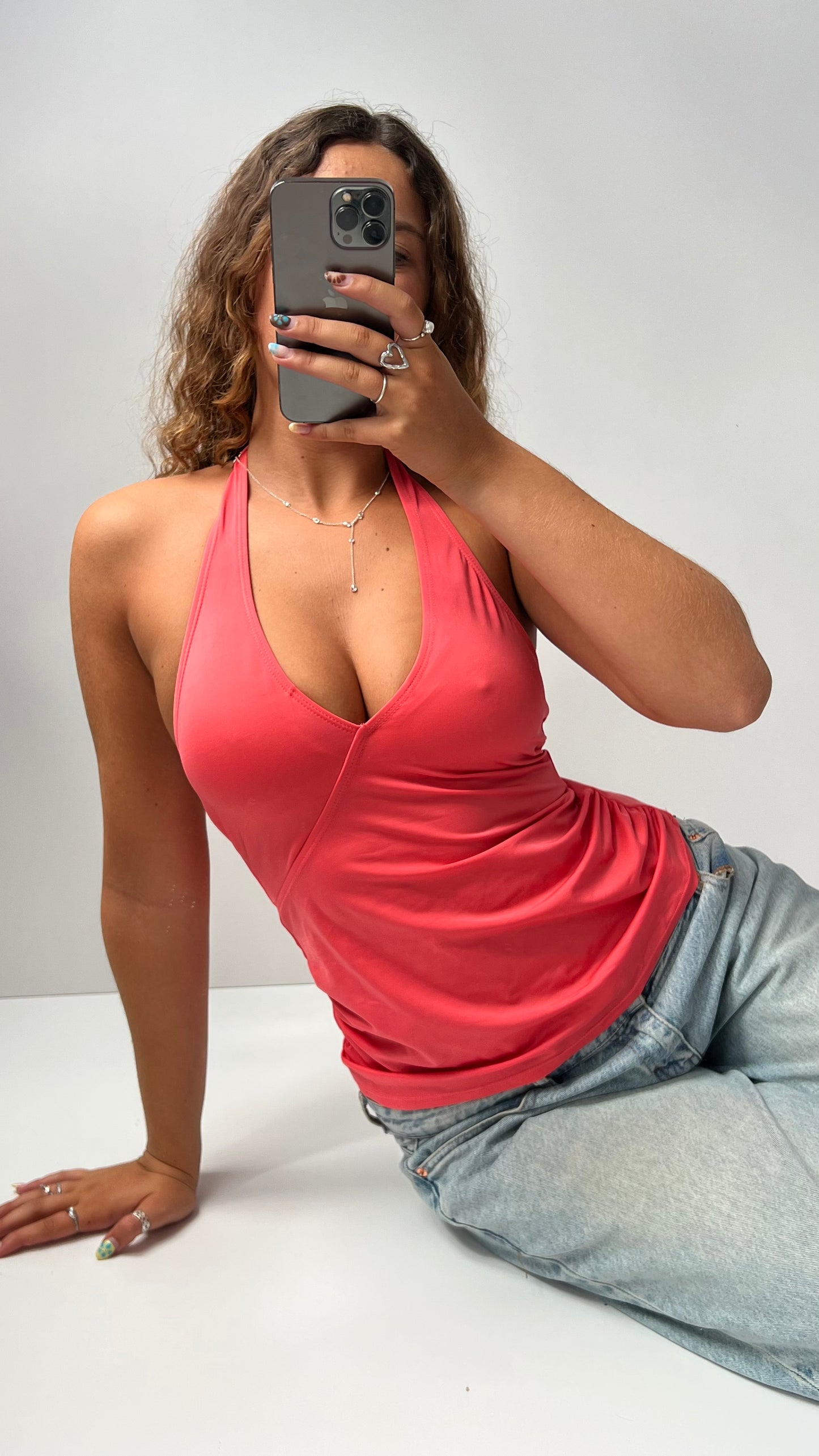 00s pink halter cami- size S