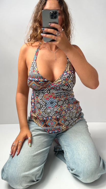 00s patterned halter cami- size S