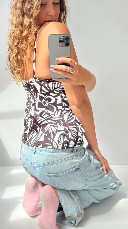 00s brown patterned cami- size L