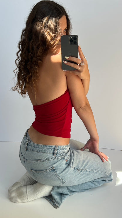 00s red cowl neck cami- size S