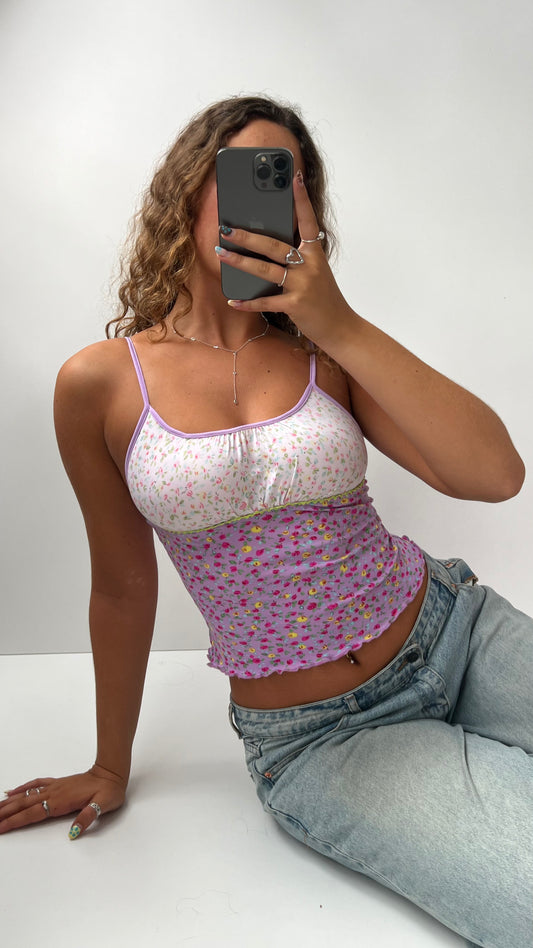 00s purple floral cami- size XS