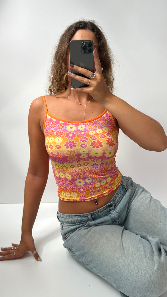 00s orange floral cami- size S
