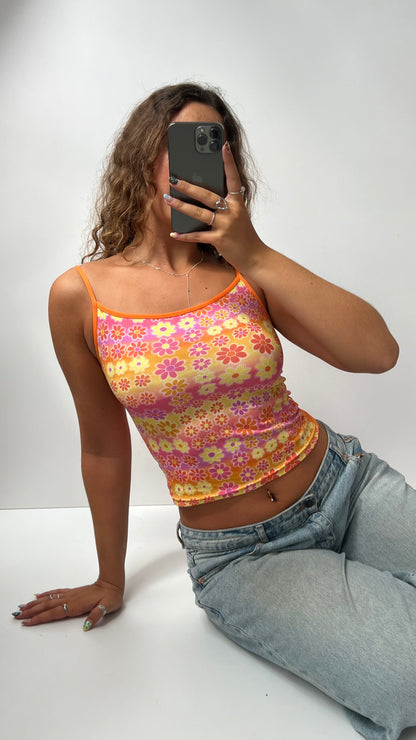 00s orange floral cami- size S