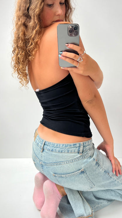 00s black strapless cami- size S