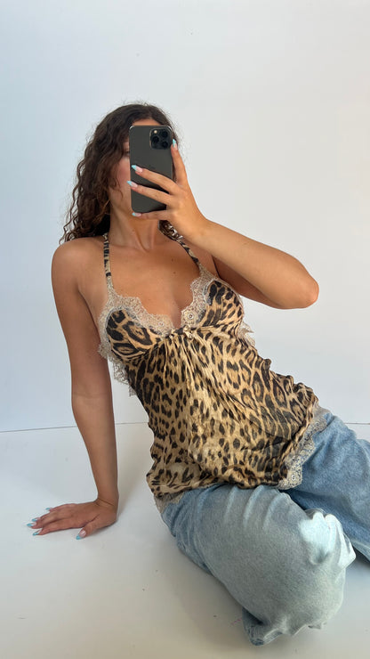 00s leopard backless cami- size M