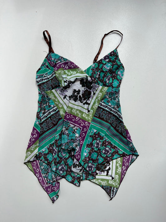 00s blue mesh babydoll cami- size XS