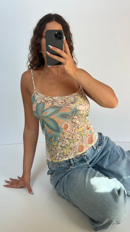 00s blue floral cami- size M