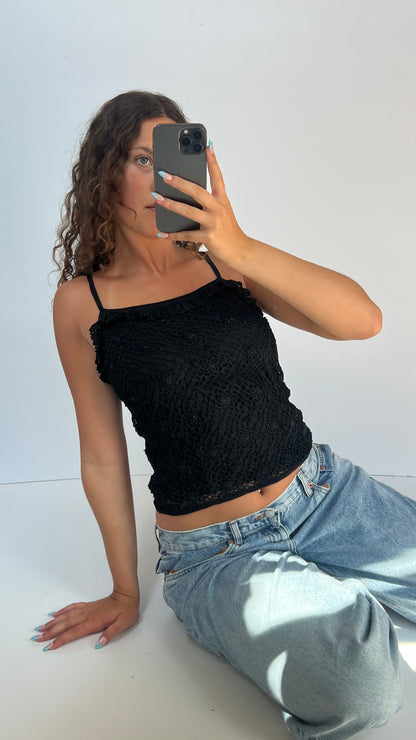 00s black crochet cami- size S/M