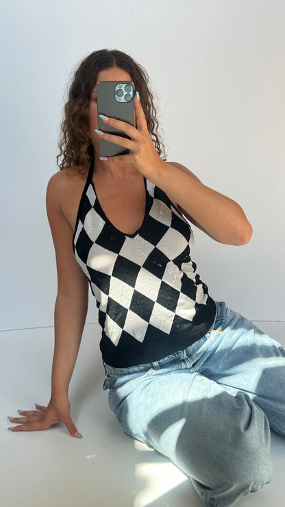 00s argyle halter cami- size M