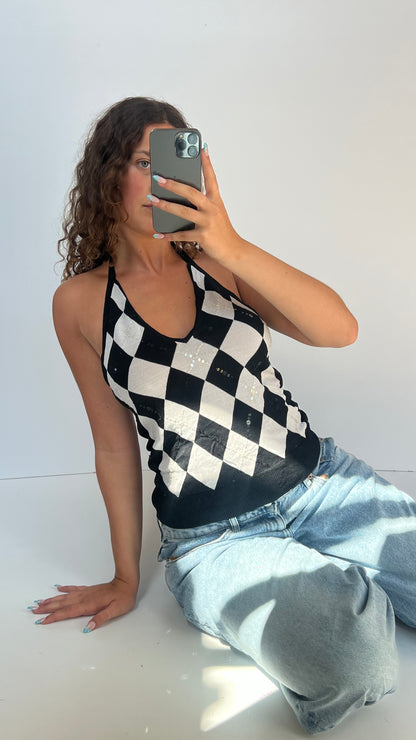 00s argyle halter cami- size M