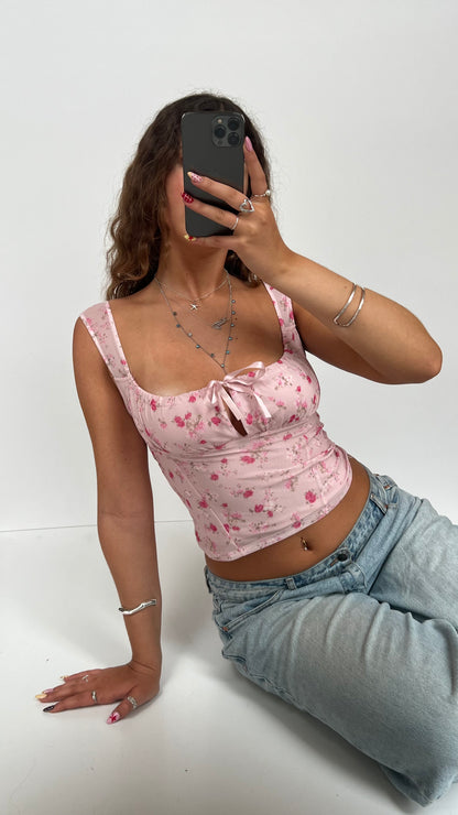 00s pink floral cami- size XS