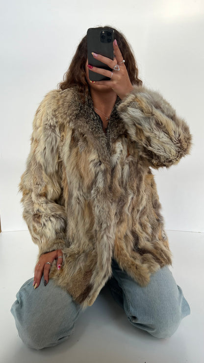 00s oversized fur coat- size L