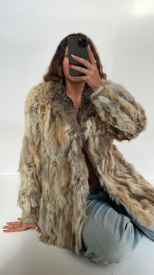 00s oversized fur coat- size L