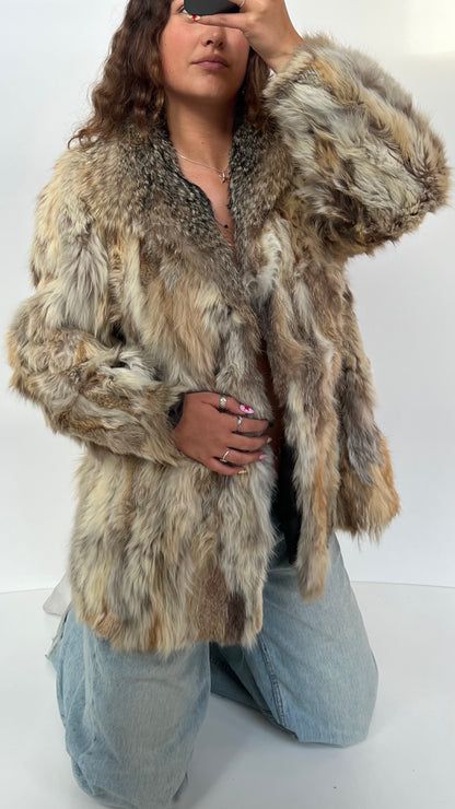 00s oversized fur coat- size L
