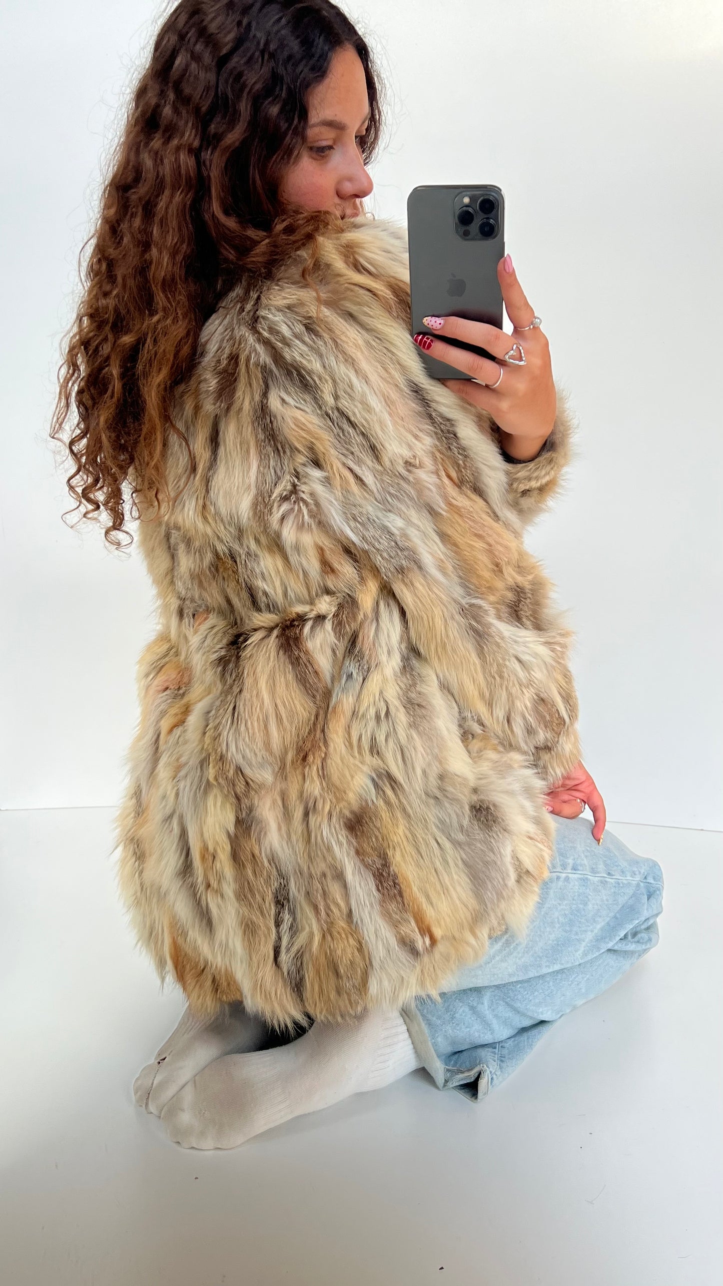 00s oversized fur coat- size L