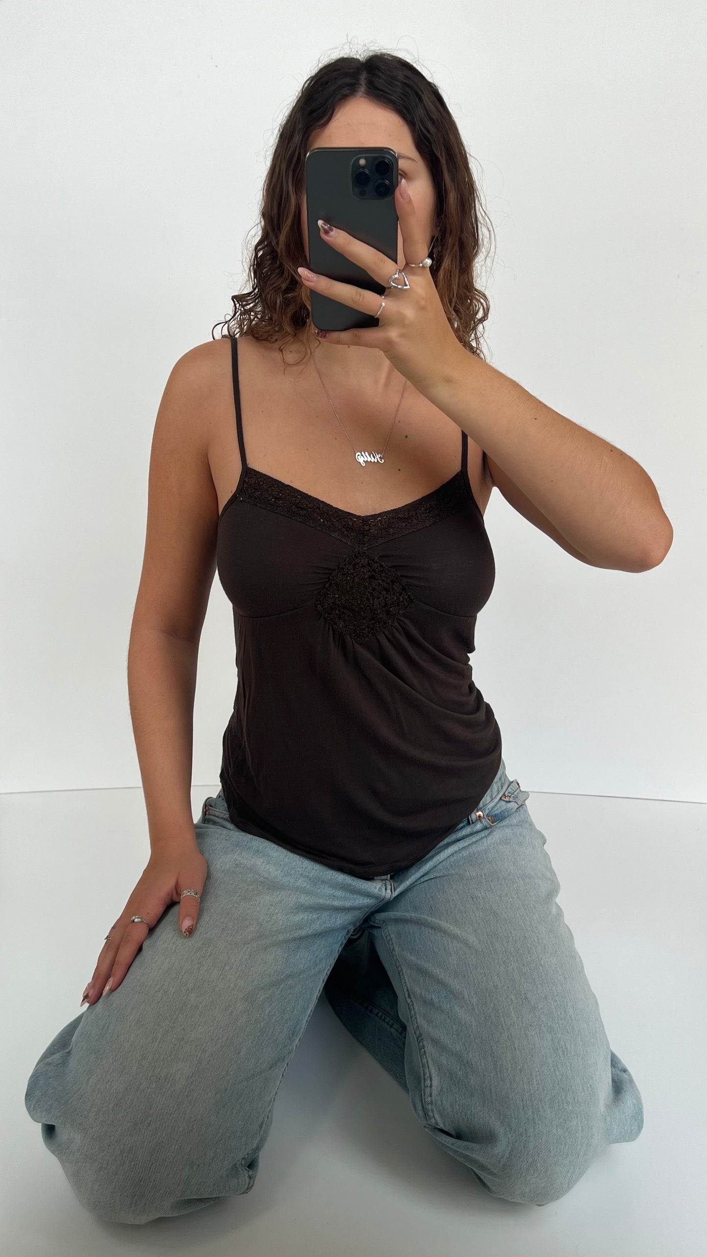 00s brown babydoll cami- size S