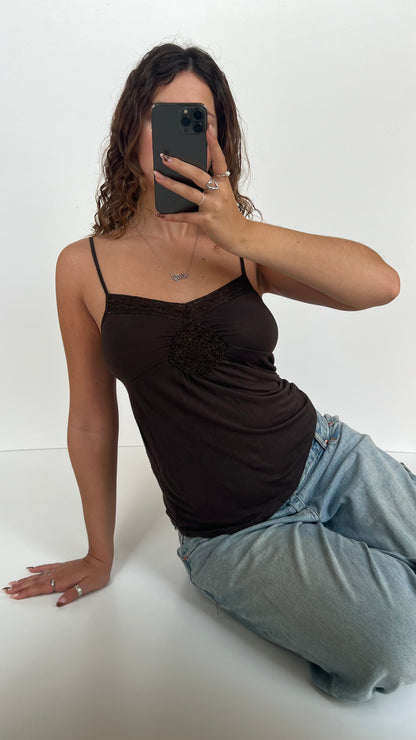 00s brown babydoll cami- size S
