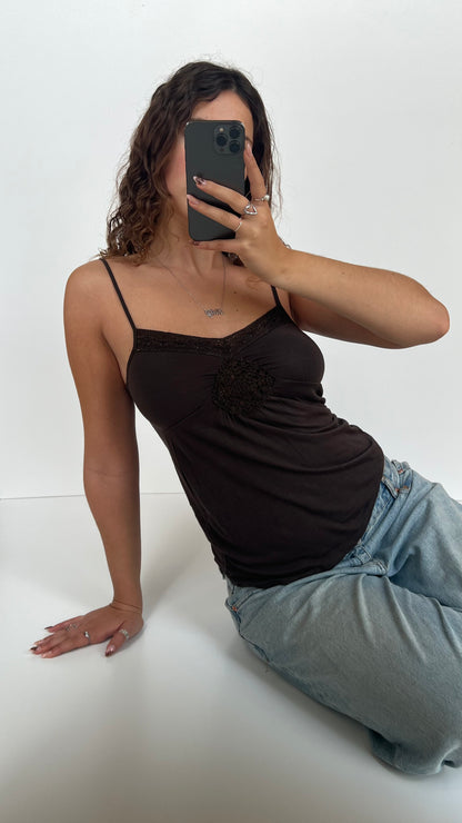 00s brown babydoll cami- size S