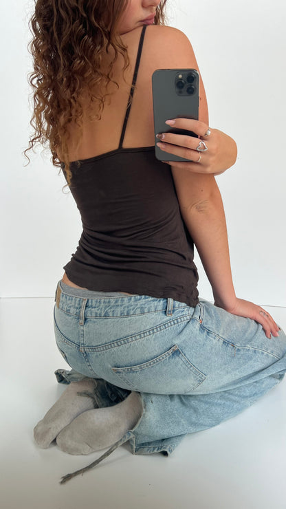 00s brown babydoll cami- size S