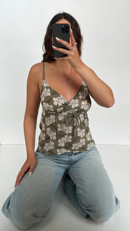 00s green floral cami- size S