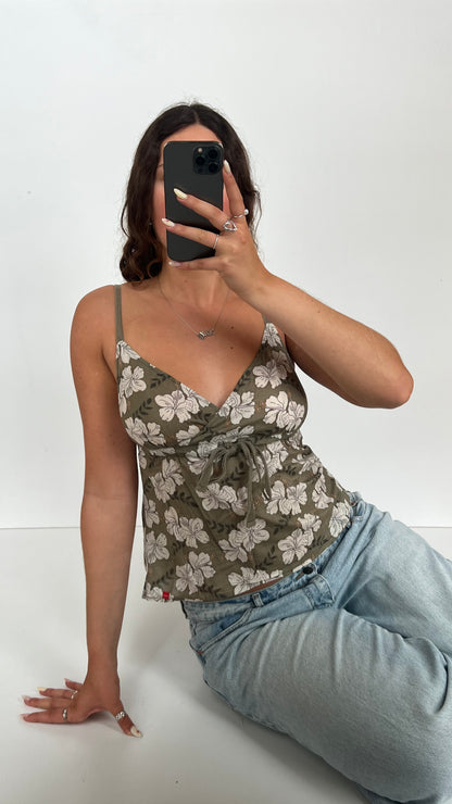 00s green floral cami- size S