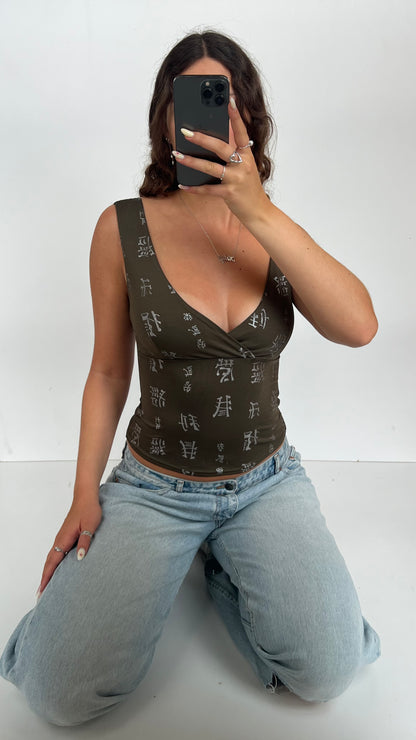 00s khaki tank top- size S