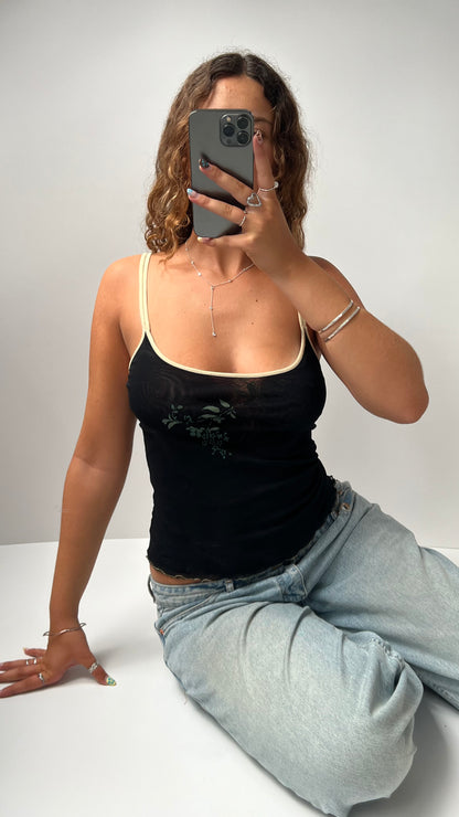 00s black mesh cami- size M
