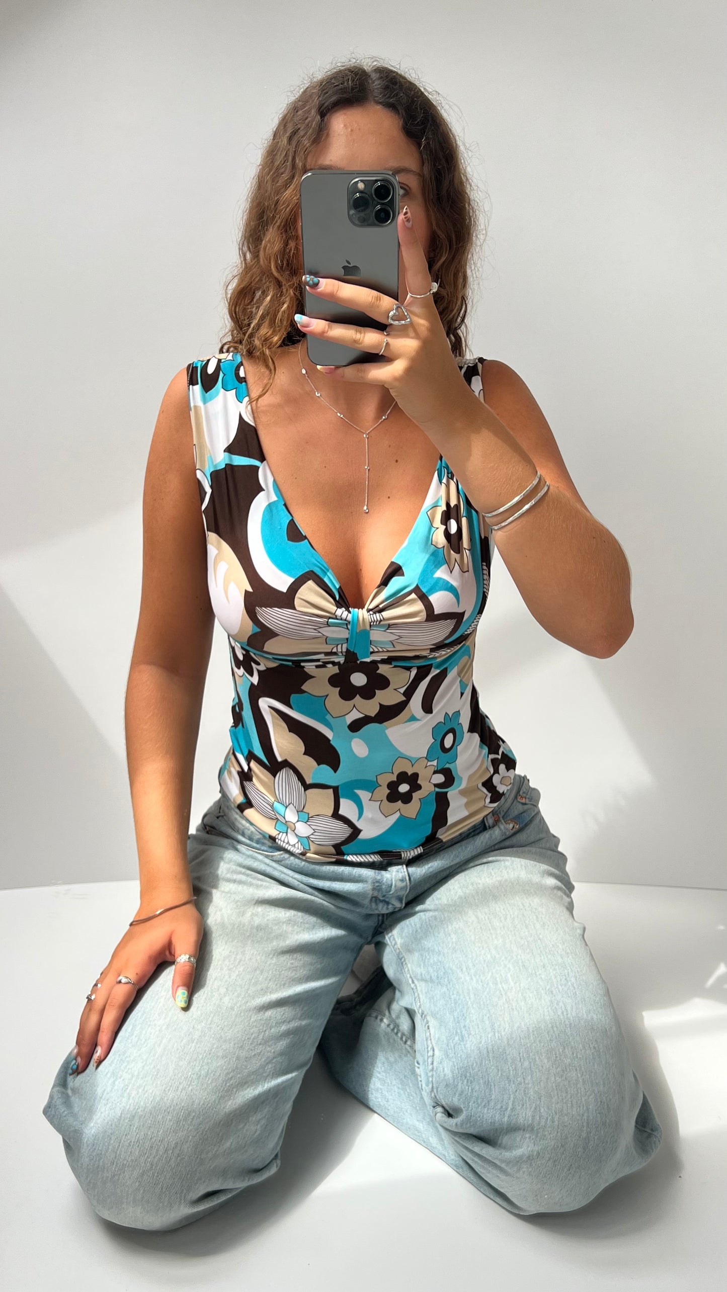 00s blue brown cami- size S