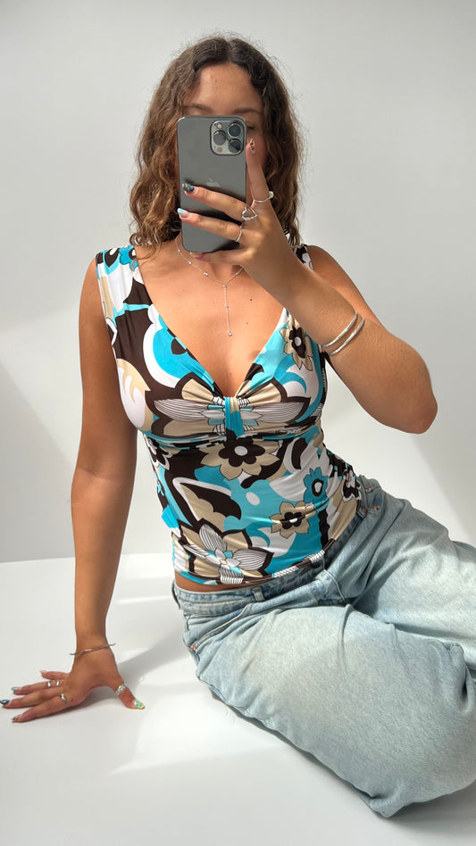 00s blue brown cami- size S