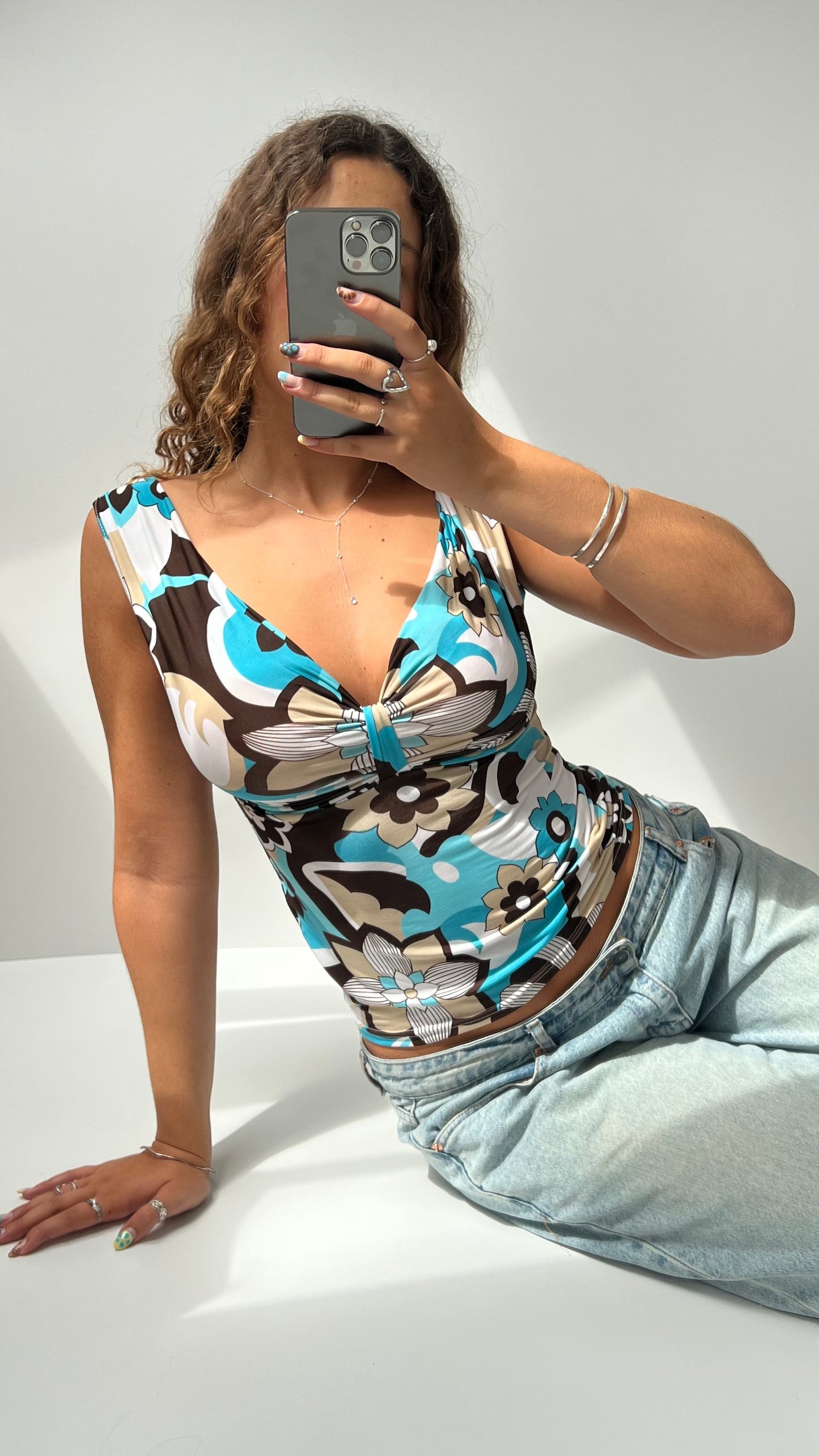 00s blue brown cami- size S