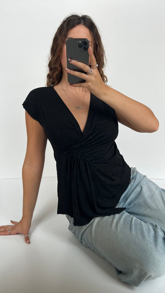 00s black asymmetric top- size M