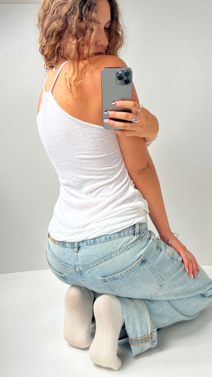 00s white cowl neck cami- size M