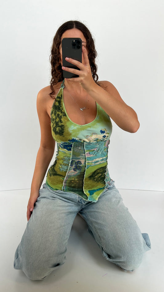 00s green mesh cami- size S