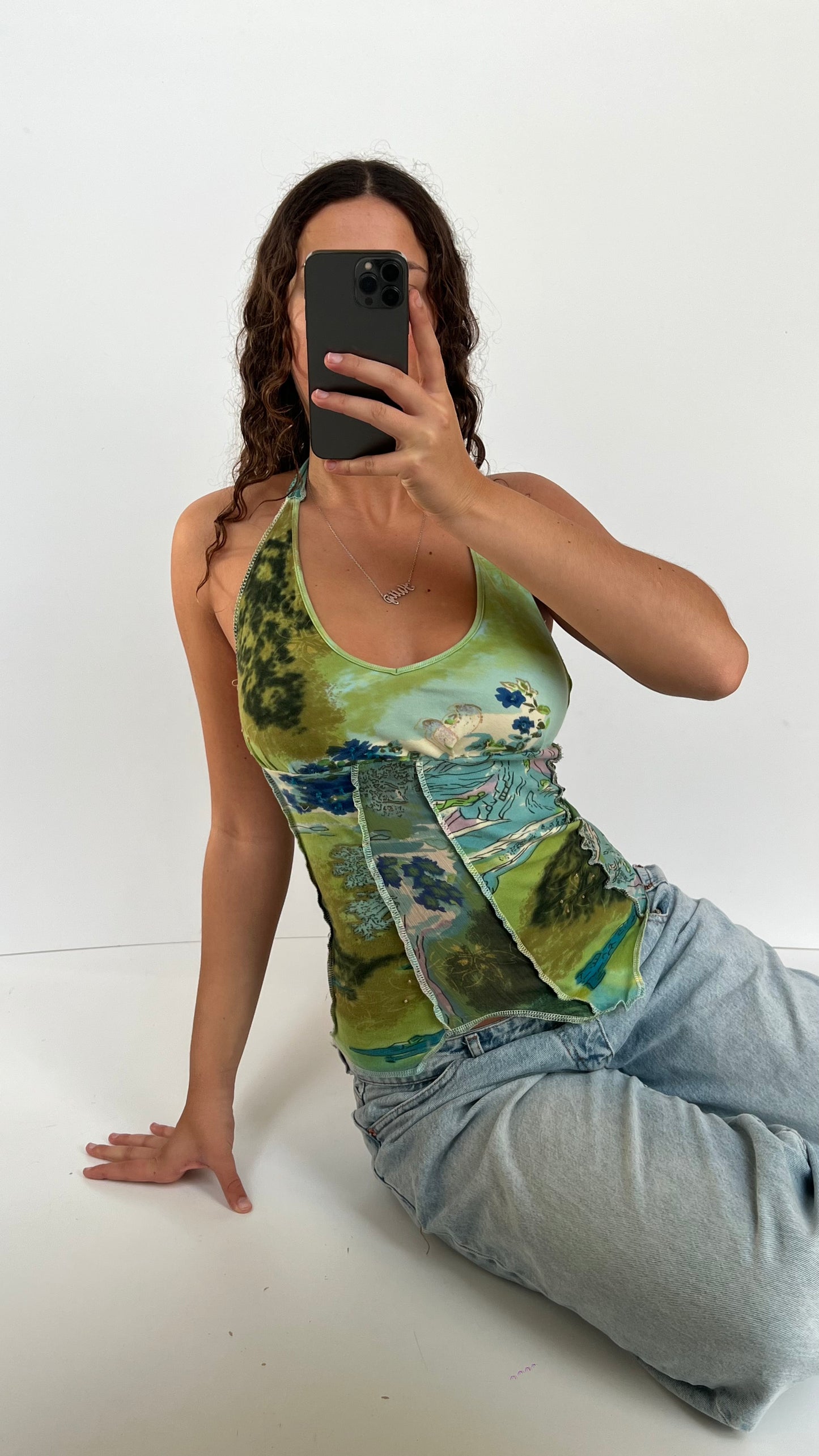 00s green mesh cami- size S