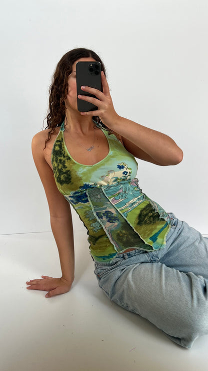 00s green mesh cami- size S