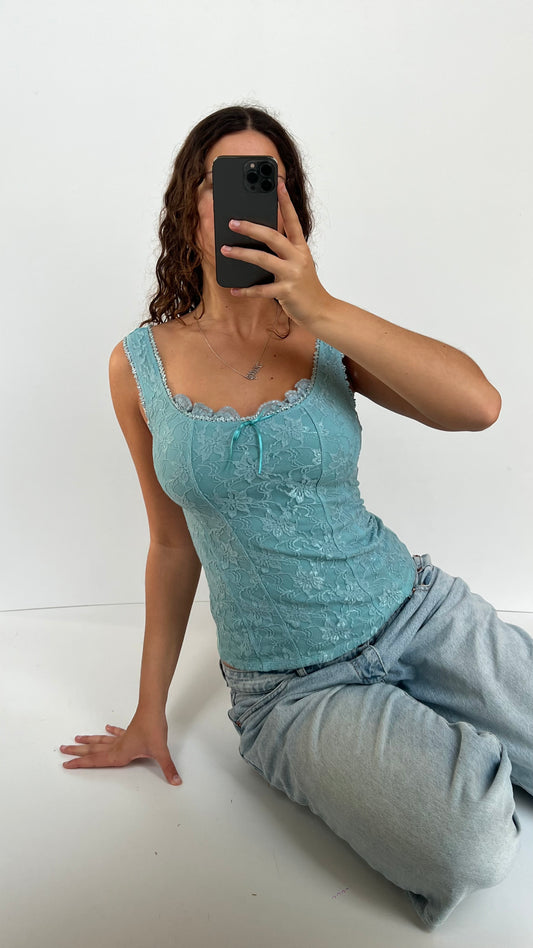 00s blue lace cami- size L