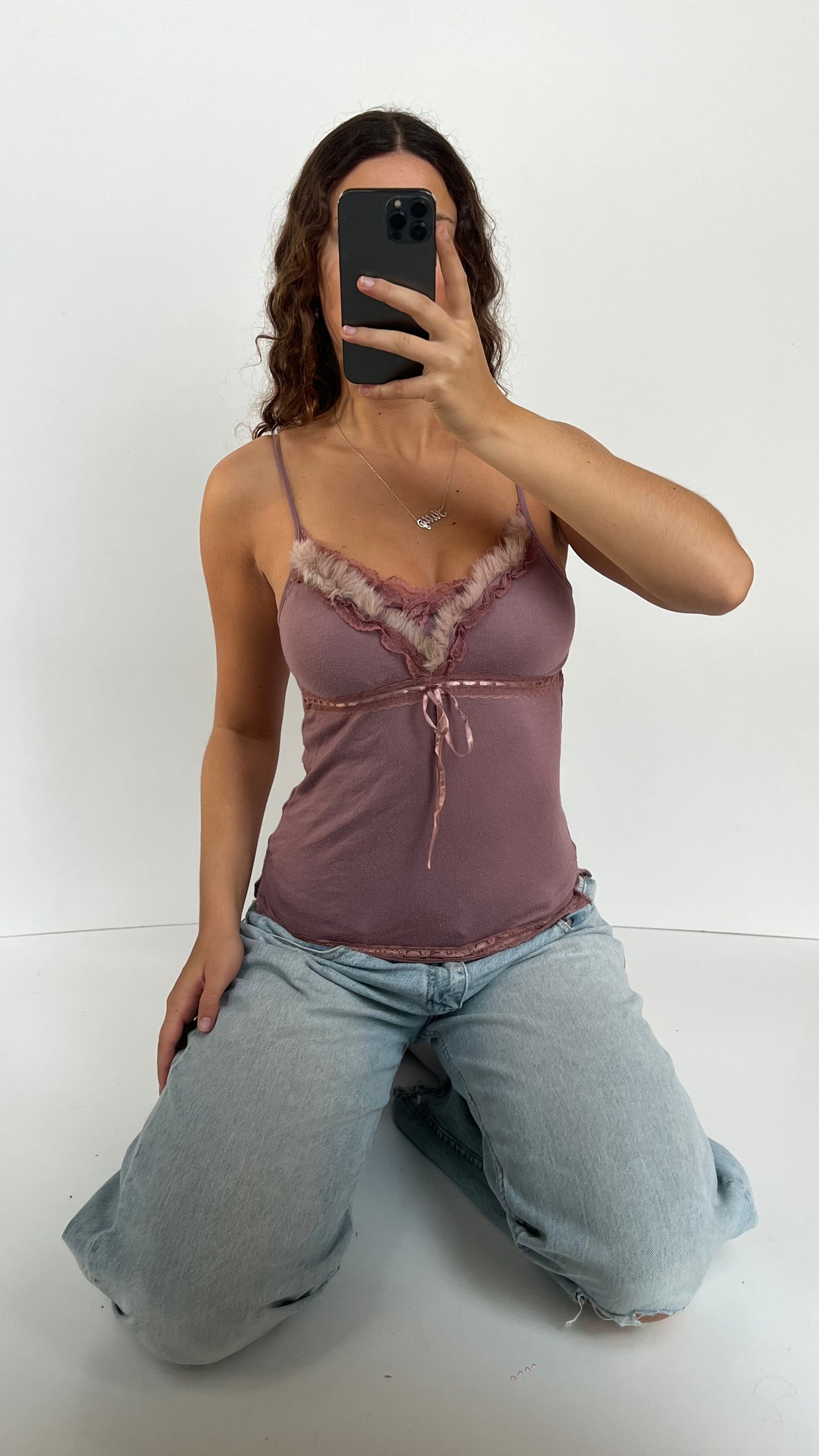 00s purple fur cami- size M