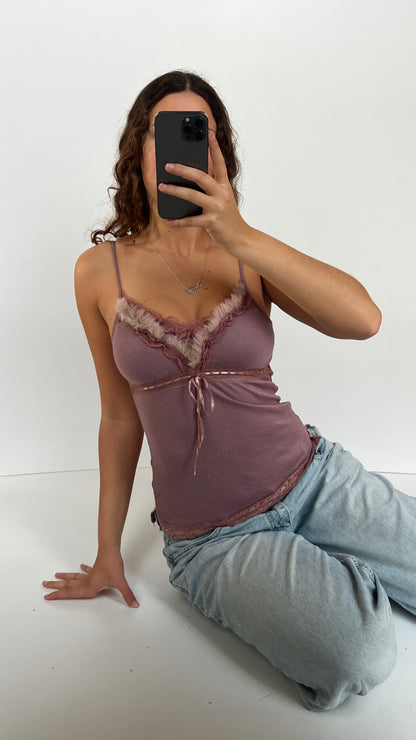 00s purple fur cami- size M