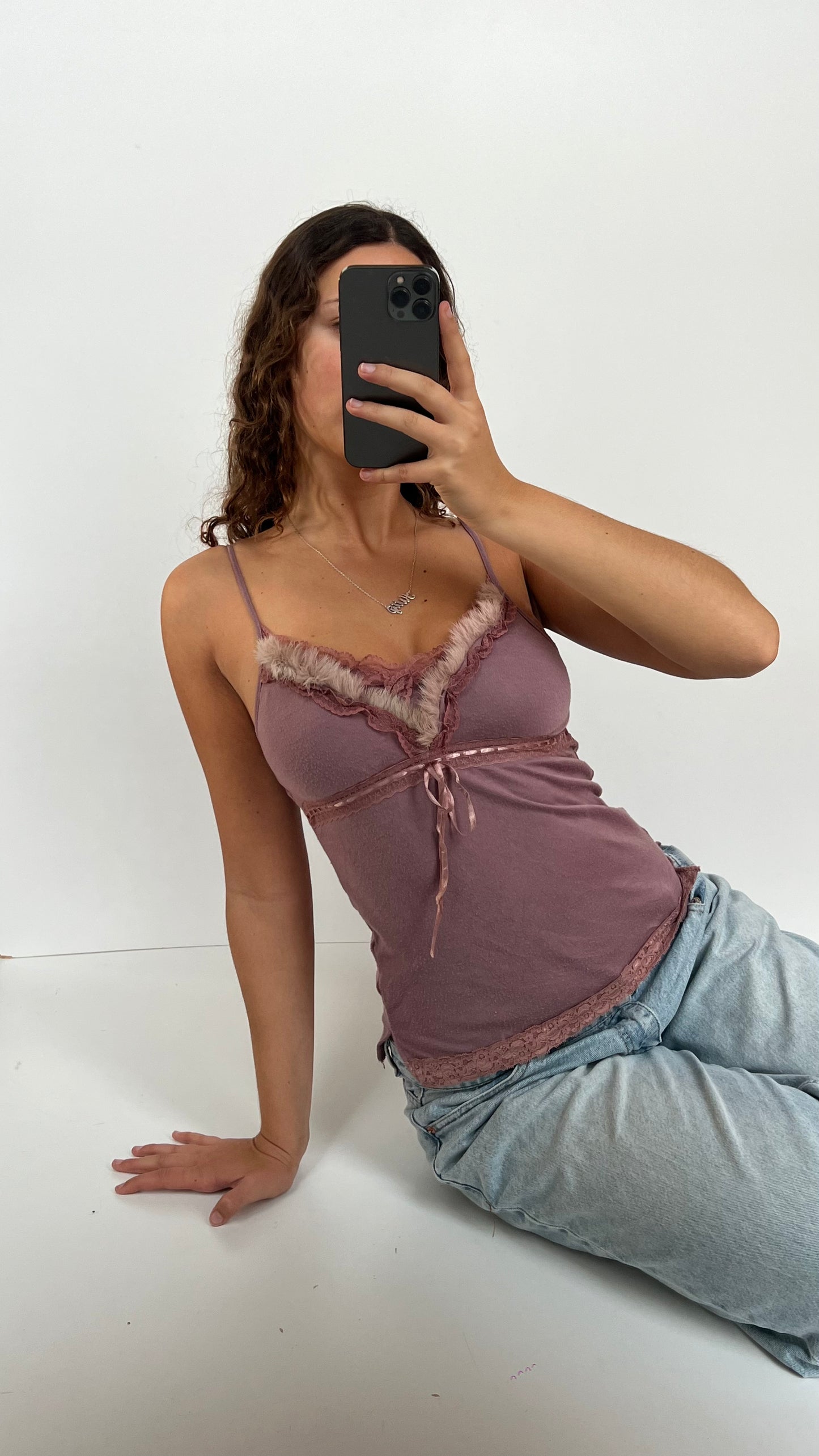 00s purple fur cami- size M