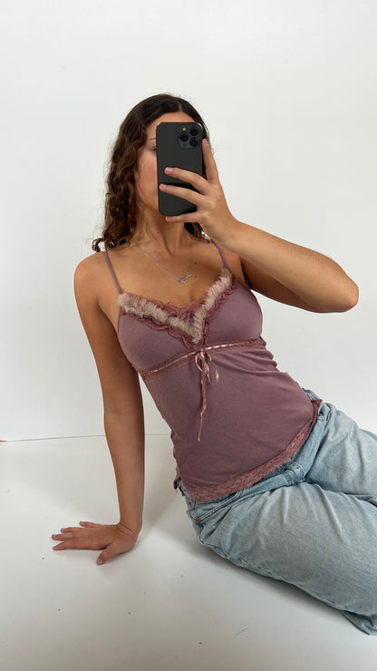 00s purple fur cami- size M