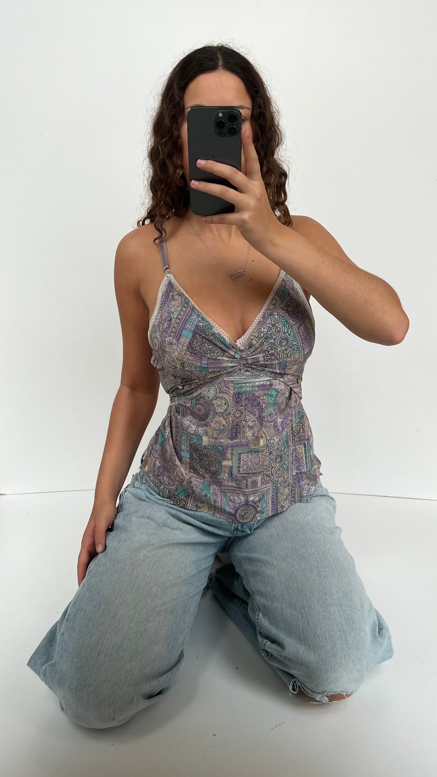 00s purple mesh cami- size M
