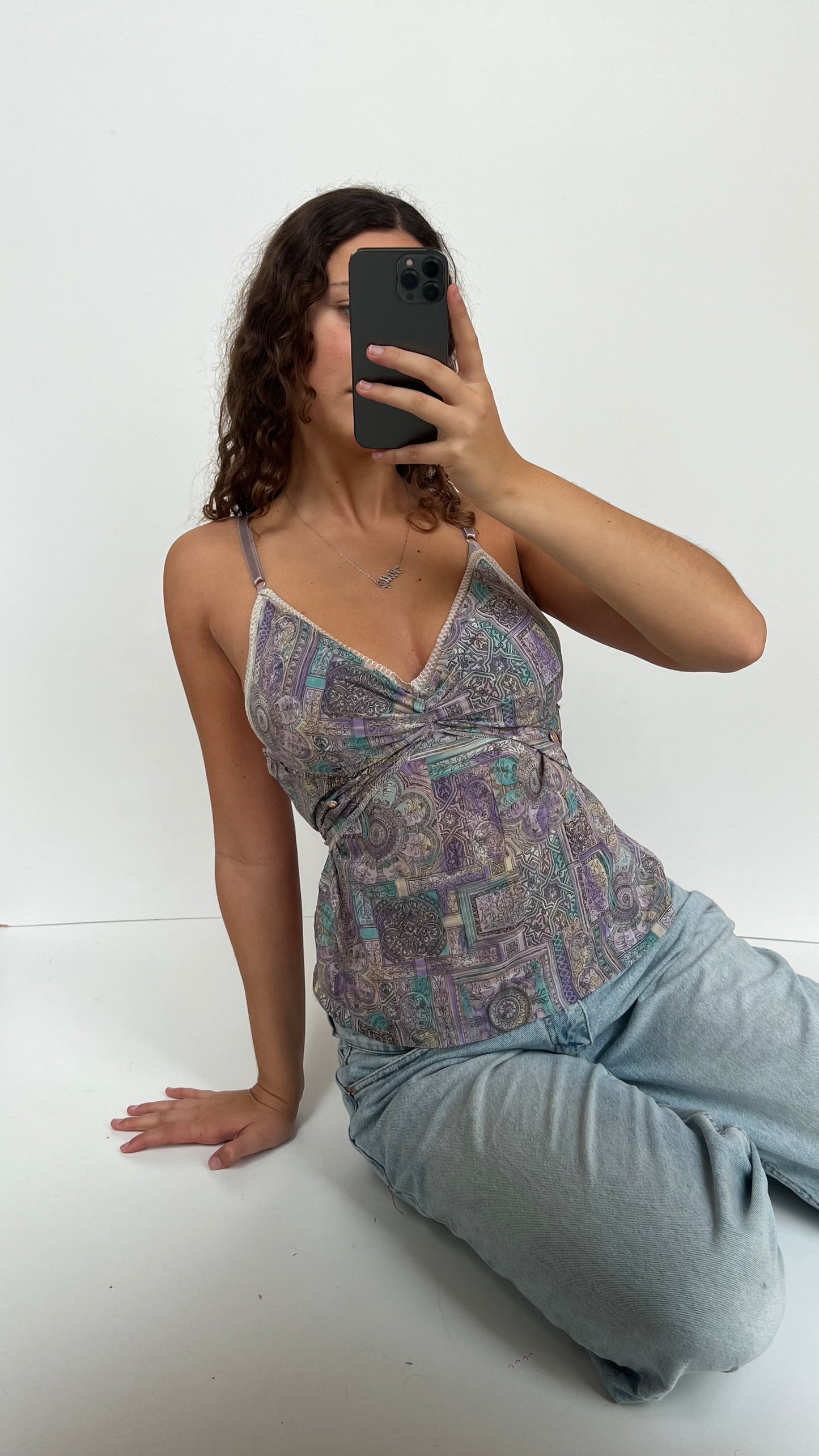 00s purple mesh cami- size M