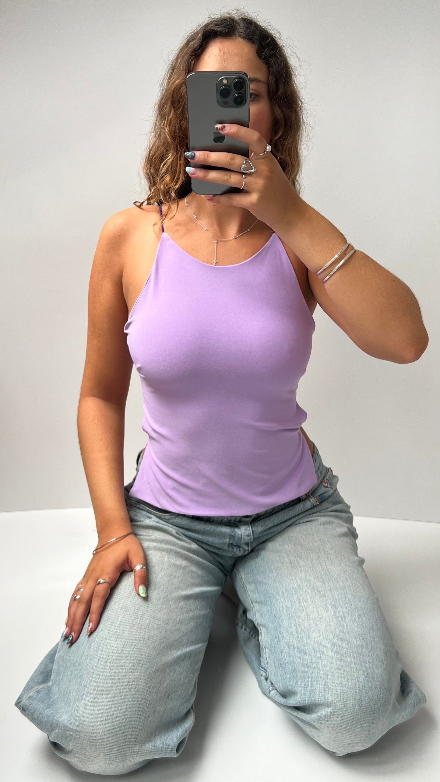 00s purple backless cami- size S/M