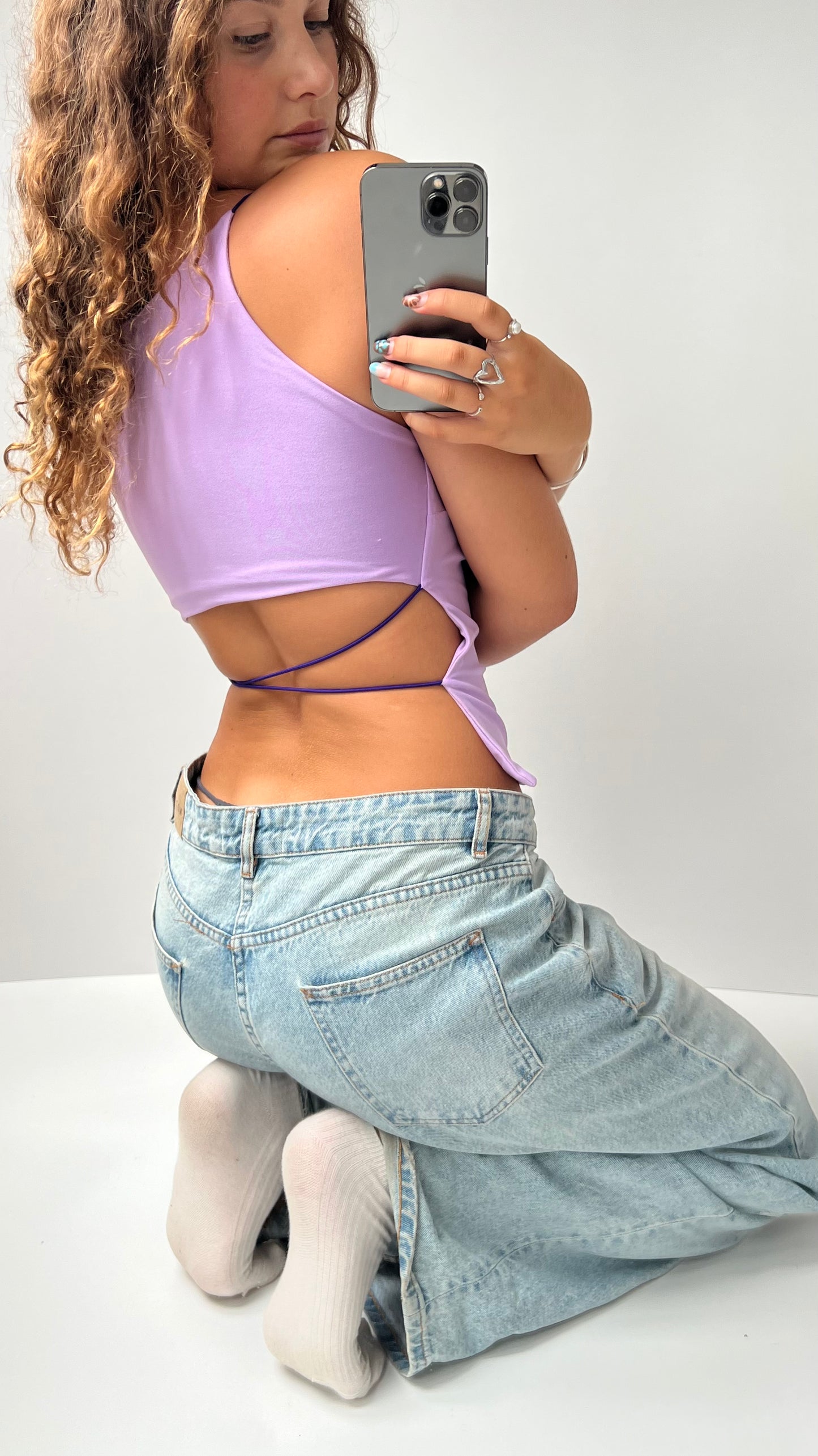 00s purple backless cami- size S/M