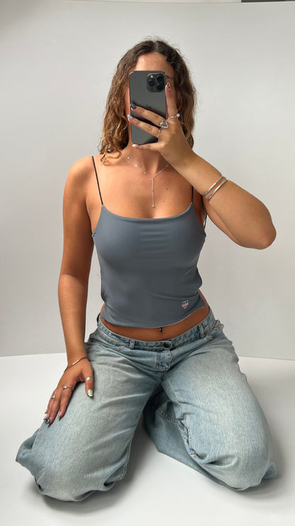 00s reversible pink grey backless cami- size S